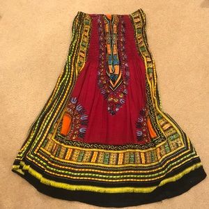 Strapless tropical dress